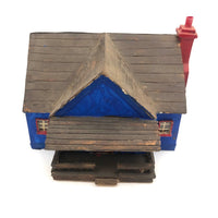 Charming Double Entry Bright Blue Scratch Made Cardboard House
