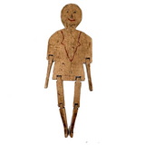 Smiling Old Wooden Man with Dainty Jointed Arms and Legs