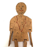 Smiling Old Wooden Man with Dainty Jointed Arms and Legs