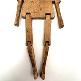 Smiling Old Wooden Man with Dainty Jointed Arms and Legs