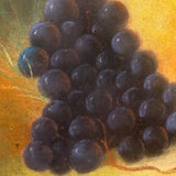Fruits as Protagonists, Pear and Grapes In Landscape, 19th Century Pastel in Original Frame