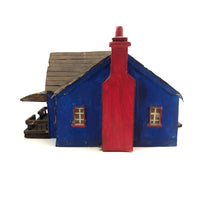 Charming Double Entry Bright Blue Scratch Made Cardboard House