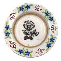 19th C. Stencil Decorated Handthrown Folk Art Pottery Plate