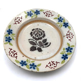 19th C. Stencil Decorated Handthrown Folk Art Pottery Plate
