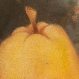 Fruits as Protagonists, Pear and Grapes In Landscape, 19th Century Pastel in Original Frame