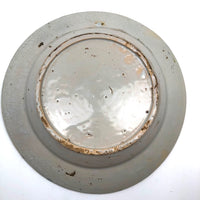 19th C. Stencil Decorated Handthrown Folk Art Pottery Plate