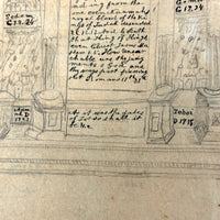 Amazing c. Early-Mid 19th Century Biblical Geneology, Adam and Eve to Jesus, with Charming Drawings