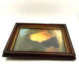 Fruits as Protagonists, Pear and Grapes In Landscape, 19th Century Pastel in Original Frame