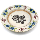 19th C. Stencil Decorated Handthrown Folk Art Pottery Plate
