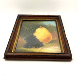 Fruits as Protagonists, Pear and Grapes In Landscape, 19th Century Pastel in Original Frame