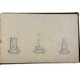19th Century Presumed Grand Tour Sketchbook with Charming Drawings of Tombs and Ruins and More