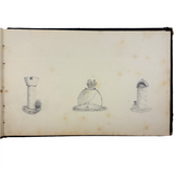 19th Century Presumed Grand Tour Sketchbook with Charming Drawings of Tombs and Ruins and More