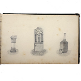 19th Century Presumed Grand Tour Sketchbook with Charming Drawings of Tombs and Ruins and More
