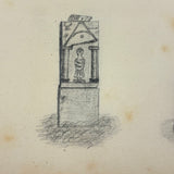 19th Century Presumed Grand Tour Sketchbook with Charming Drawings of Tombs and Ruins and More