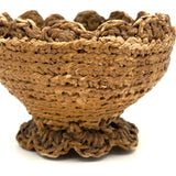 Sweetest Ever, Very Folky Small Sailor Made Macrame Basket with Scalloped Lip
