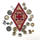 Lovely Old Red Cross Pin (and Patch) Lot