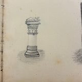 19th Century Presumed Grand Tour Sketchbook with Charming Drawings of Tombs and Ruins and More