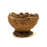 Sweetest Ever, Very Folky Small Sailor Made Macrame Basket with Scalloped Lip