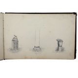 19th Century Presumed Grand Tour Sketchbook with Charming Drawings of Tombs and Ruins and More