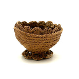 Sweetest Ever, Very Folky Small Sailor Made Macrame Basket with Scalloped Lip