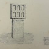 19th Century Presumed Grand Tour Sketchbook with Charming Drawings of Tombs and Ruins and More