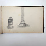 19th Century Presumed Grand Tour Sketchbook with Charming Drawings of Tombs and Ruins and More