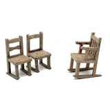 Three Wonky Little Old Chairs