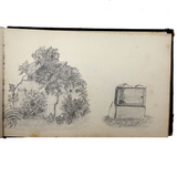 19th Century Presumed Grand Tour Sketchbook with Charming Drawings of Tombs and Ruins and More
