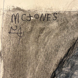 M.C. 5 Cent Jones Watercolor Portrait of His Wife in Red and Blue