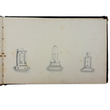 19th Century Presumed Grand Tour Sketchbook with Charming Drawings of Tombs and Ruins and More