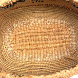Charming Macah-Nootka Bear Grass Basket with Marching Black Ducks and Plaited Lid