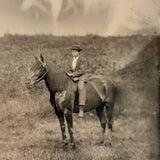 Lone Horseman Under Smoky Sky, Beautiful and Evocative Antique Tintype