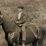 Lone Horseman Under Smoky Sky, Beautiful and Evocative Antique Tintype