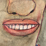 M.C. 5 Cent Jones Watercolor Portrait of His Wife in Red and Blue