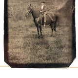 Lone Horseman Under Smoky Sky, Beautiful and Evocative Antique Tintype