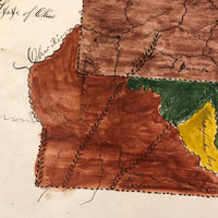 Ellie Acker's c. 1840s Watercolor Map of Four Middle States Plus Maryland and Virigina