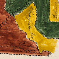 Ellie Acker's c. 1840s Watercolor Map of Four Middle States Plus Maryland and Virigina