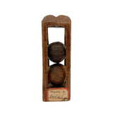 Character-full Antique Double Ball in Cage Whimsy Made by G. W. L. Benedict (?)