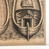 Siege of Antwerp (1584) Fire Boats, Striking Mounted c. 1783 Bookplate Engraving