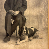 Man in Bowler with Pointer, Moody Antique Cabinet Card, Red Bank, NJ