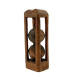 Character-full Antique Double Ball in Cage Whimsy Made by G. W. L. Benedict (?)