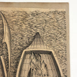 Siege of Antwerp (1584) Fire Boats, Striking Mounted c. 1783 Bookplate Engraving