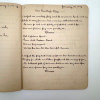 Adeline's 1902 School Notebook with Leaf Drawings, Songs, Poems, and More