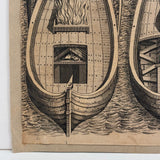 Siege of Antwerp (1584) Fire Boats, Striking Mounted c. 1783 Bookplate Engraving