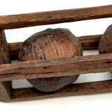 Character-full Antique Double Ball in Cage Whimsy Made by G. W. L. Benedict (?)