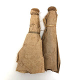 Ultra Spare, Very Beautiful Pair of Antique Clothes Pin Dolls in Wrapped Paper Dresses