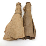 Ultra Spare, Very Beautiful Pair of Antique Clothes Pin Dolls in Wrapped Paper Dresses
