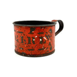 Wonderful 19th Century Tole Painted My Girl Cup in Perfect Red Paint