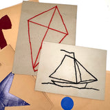 Sweet 1930s Kindergarten Lot: Yarn Drawings, Paper Weaving, More