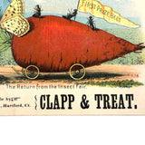 Return from the Insect Fair, Very Scarce Clapp and Treat Seeds Trade Card, Hartford CT, 1890s